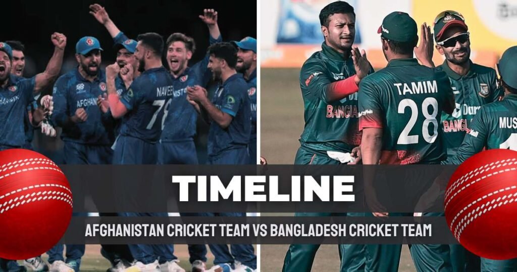 Afghanistan National Cricket Team vs Bangladesh National Cricket Team Timeline